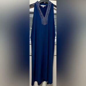 Sunsets and Sweet Tea Dress Blue V-Neck (622)